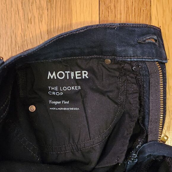 Mother Looker Crop Skinny Stretch Jean in "Tongue Tied" Dark Wash, Midrise Sz 26 - Picture 6 of 12